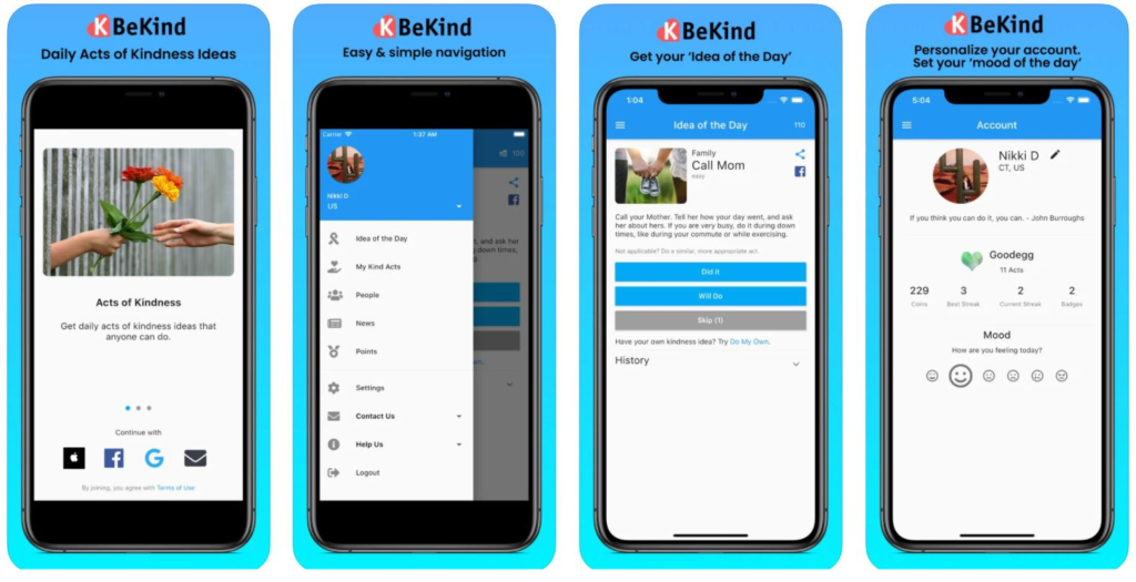 BeKind App Interface Images
