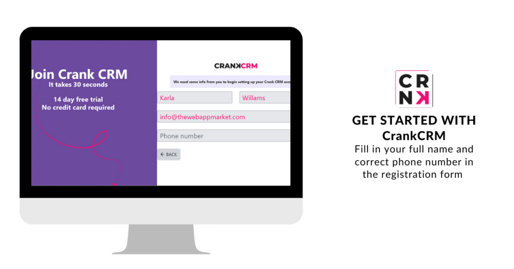 Registration in CrankCRM