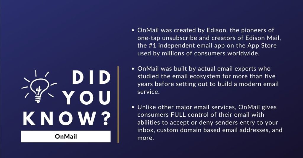 Special fact about OnMail App