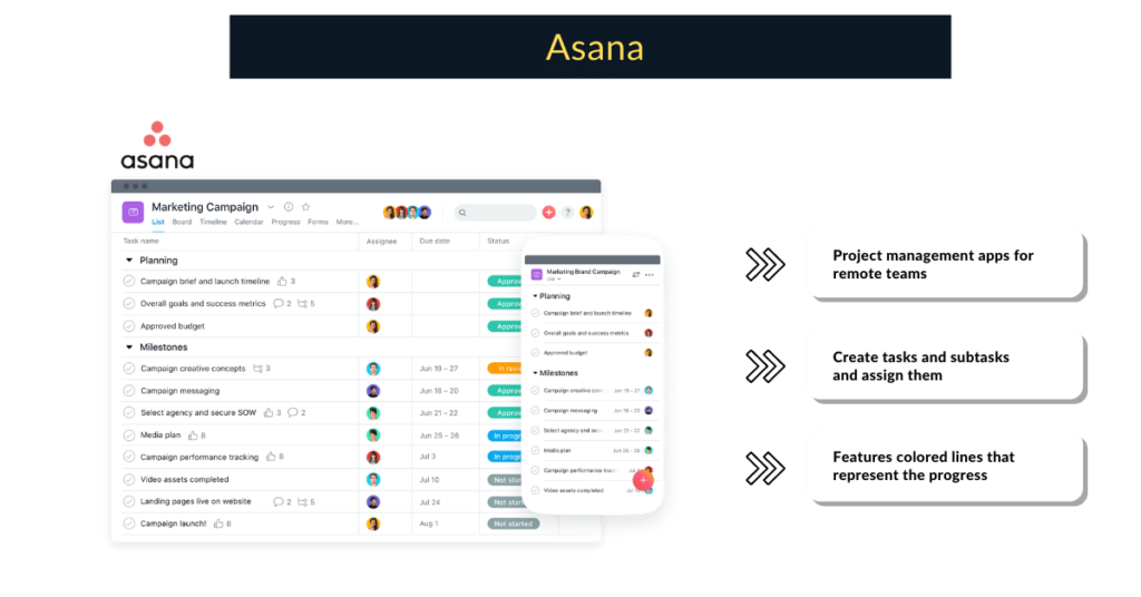 Asana_remote working apps