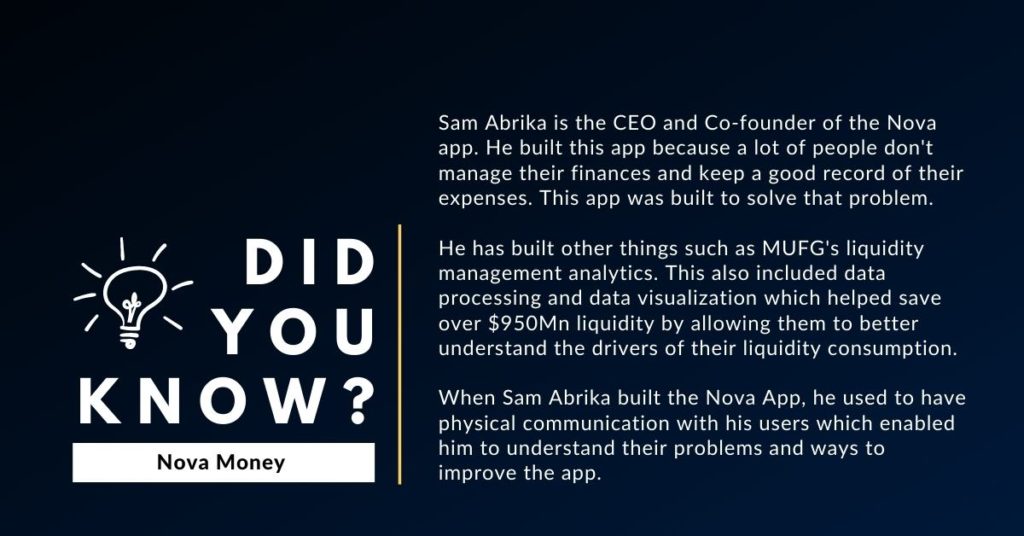 Nova Money manager fact