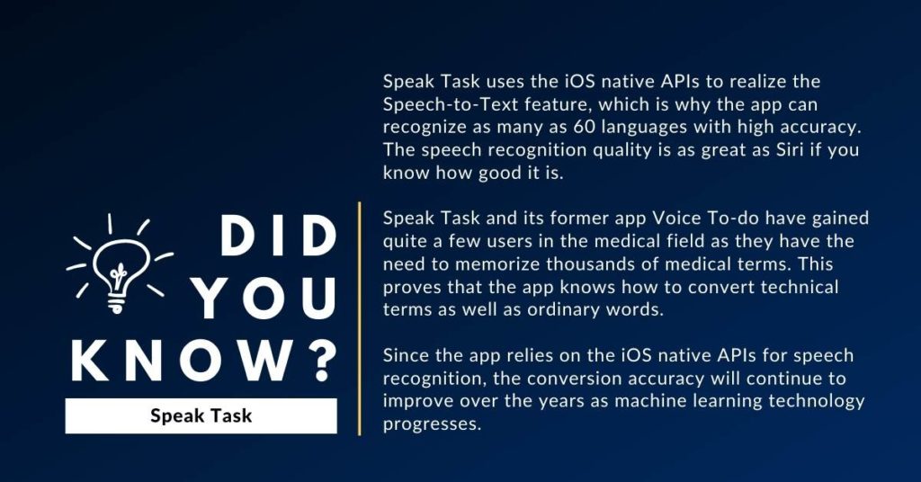 Fact about speak task