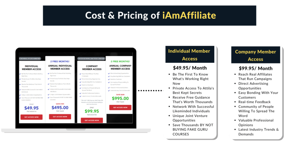 Pricing of iAmAffilaite