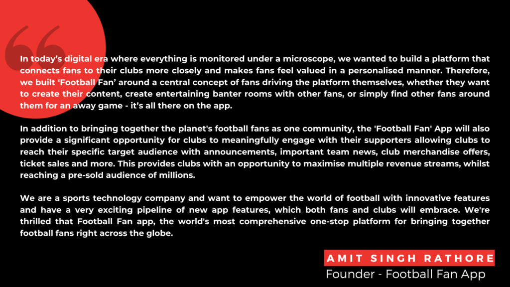 Amit Singh Rathore - Founder - Football Fan App