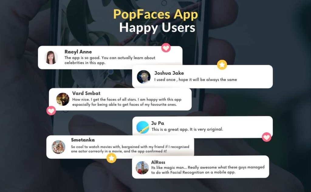 PopFaces User testimonials