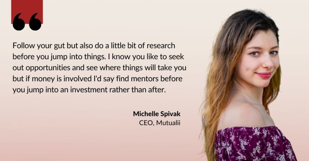 Michelle Spivak - Founder - Mutualii App - Quote