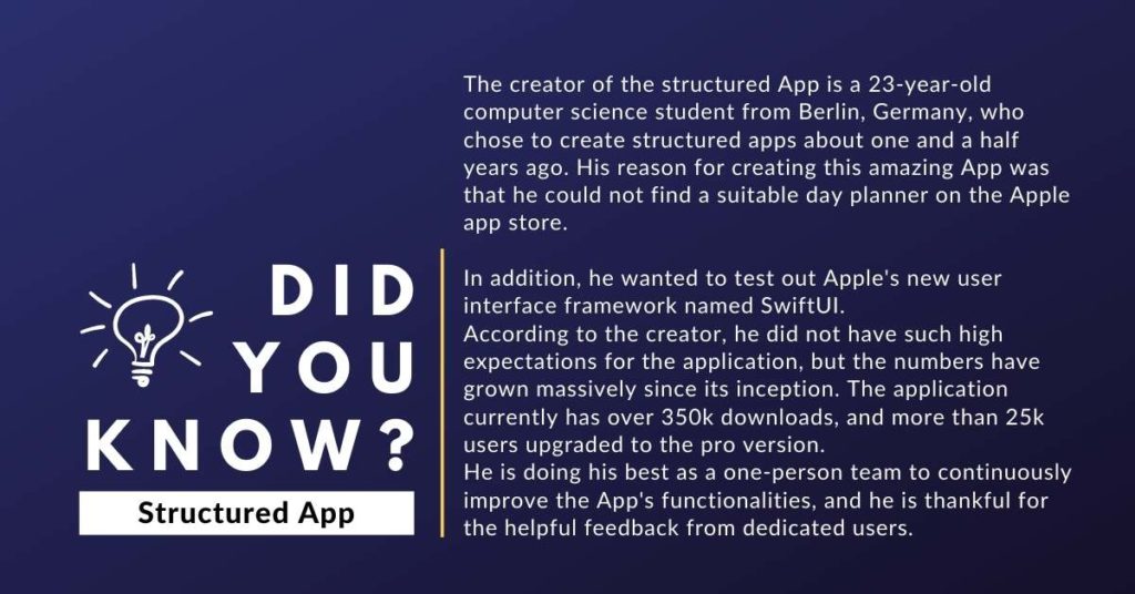 Special Facts about Structured app