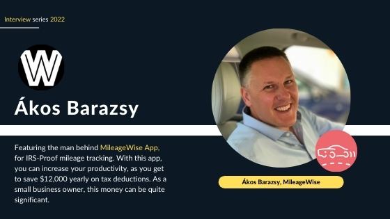 Akos Barazsy, CEO of MileageWise