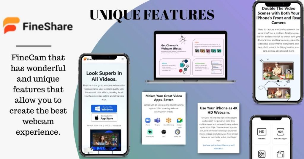 FineCam Features